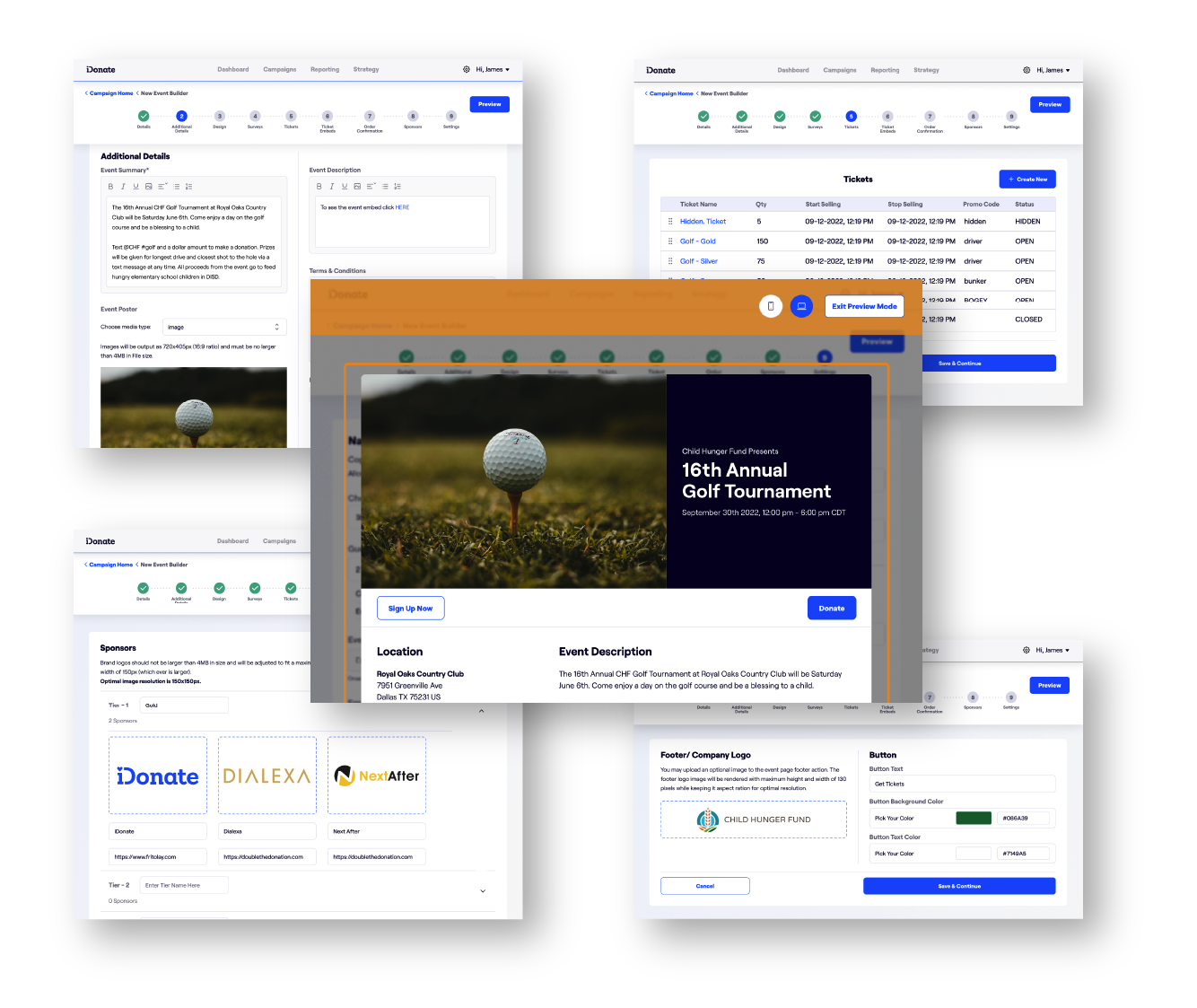 iDonate's Event Page Builder