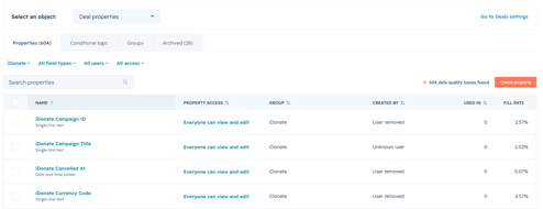 iDonate Deal Properties Partial Example